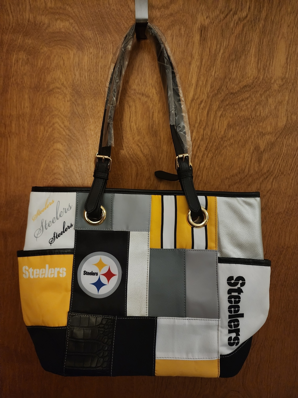 Bradford Exchange Pittsburgh Steelers Patchwork Tote Bag NWOT